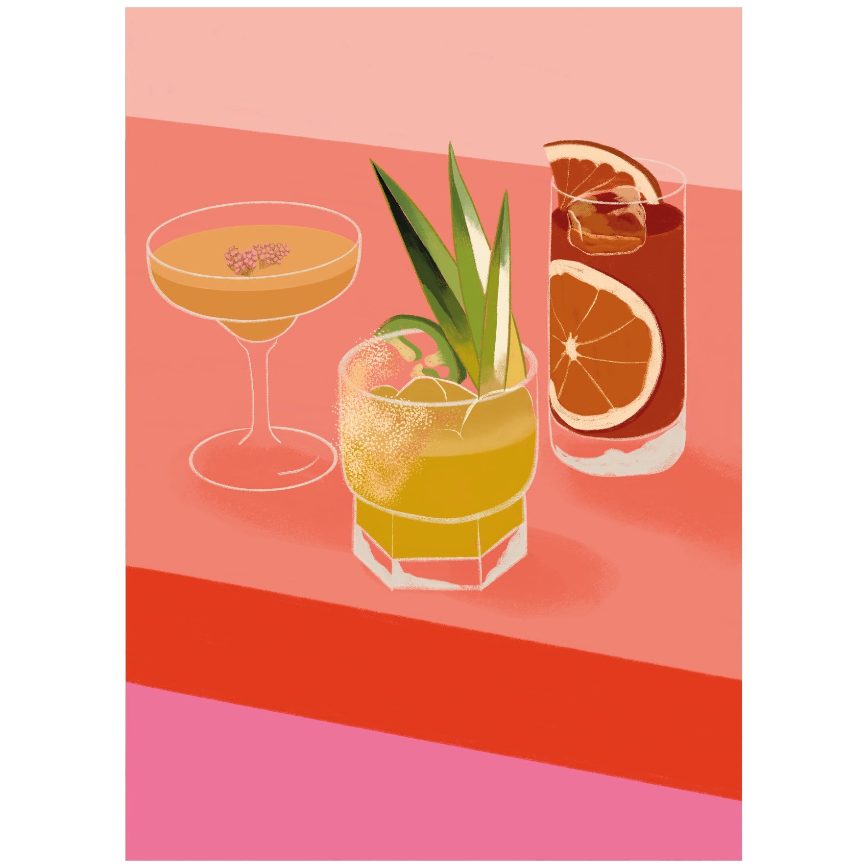 Decorative "Mixed Drinks" Poster | High - Quality Print | Repositionable Adhesive - Pasquín