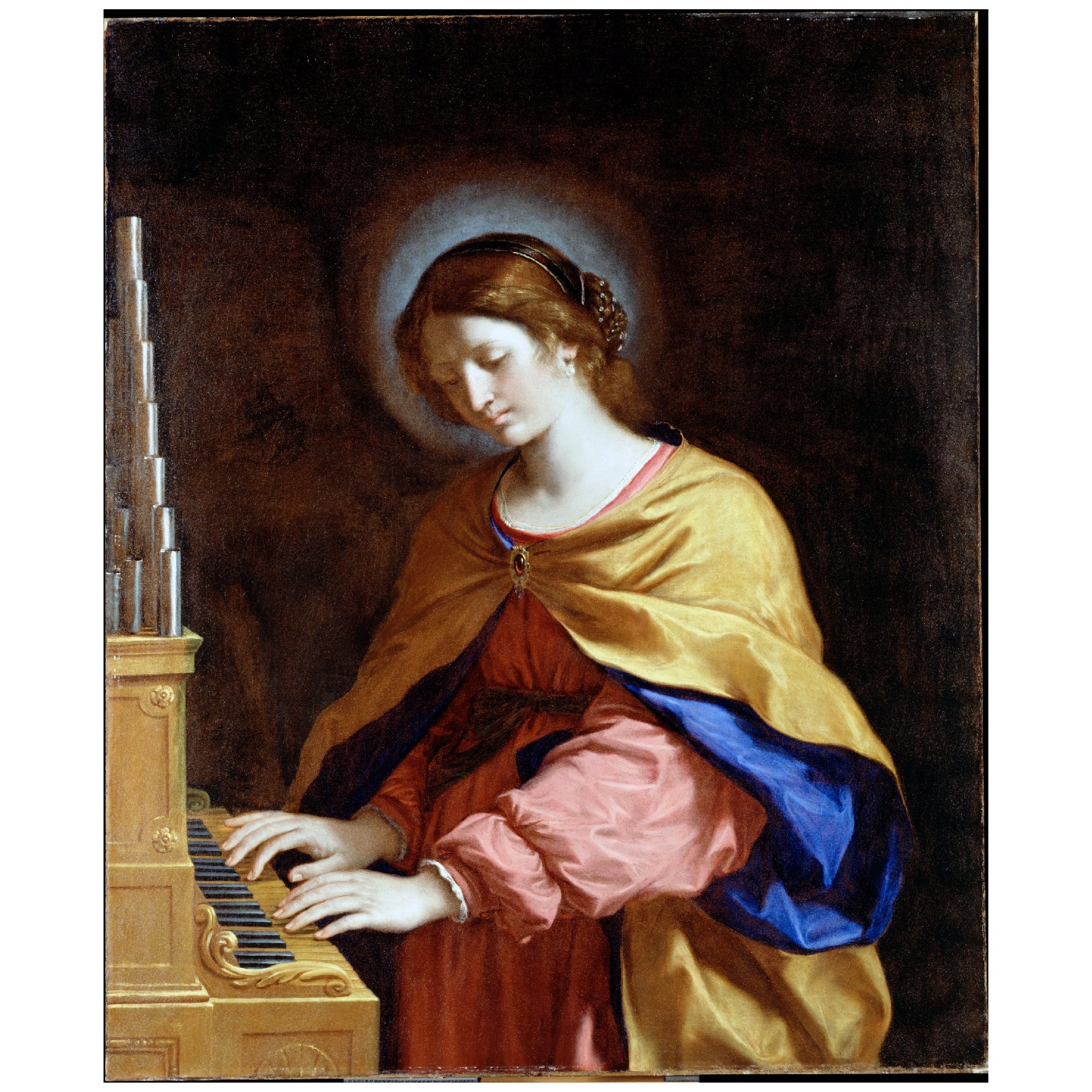 Decorative "Piano di St. Cecilia" by Guercino Poster | High - Quality Print | Repositionable Adhesive - Pasquín Store