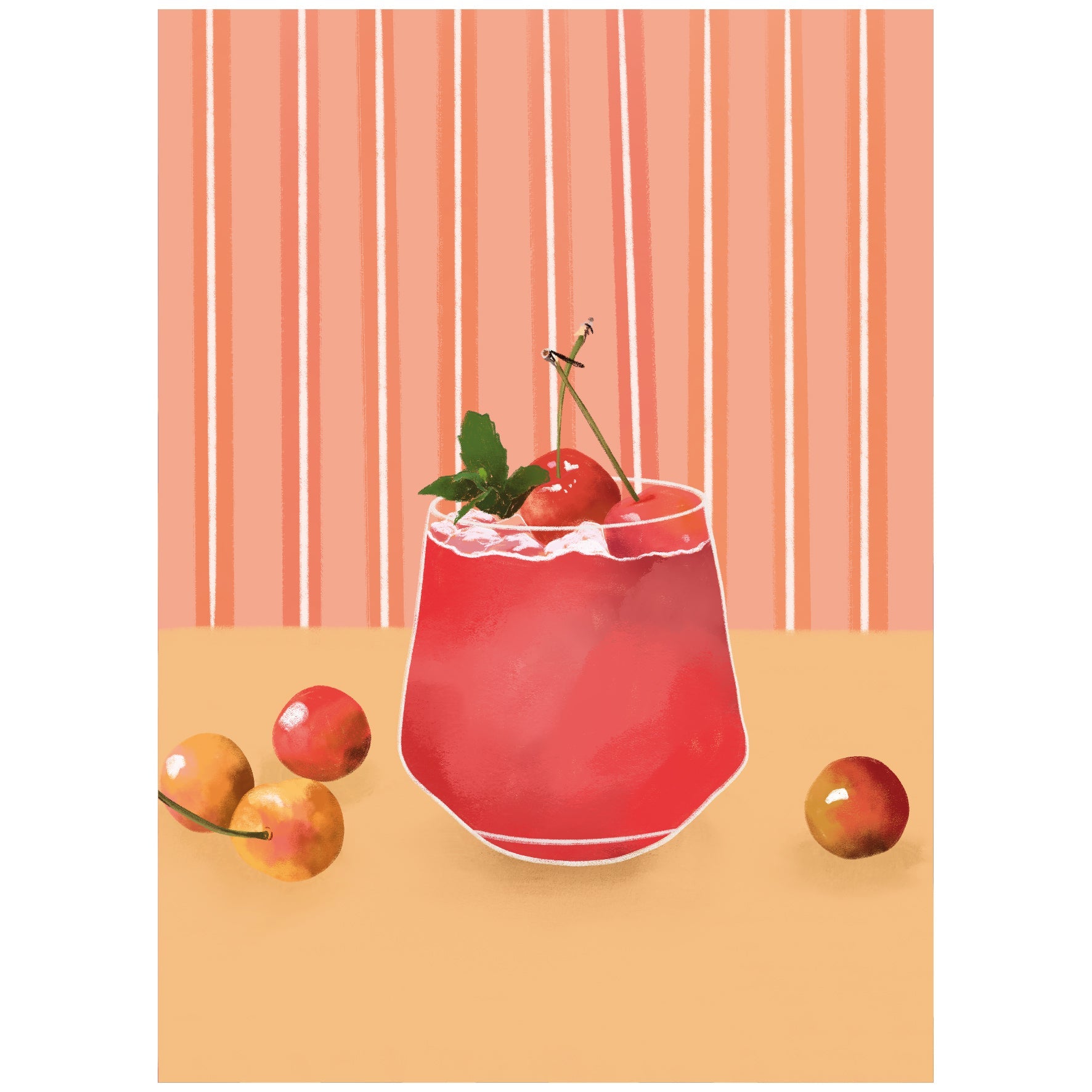 Decorative "Pink Lady Mocktail" Poster | High - Quality Print | Repositionable Adhesive - Pasquín