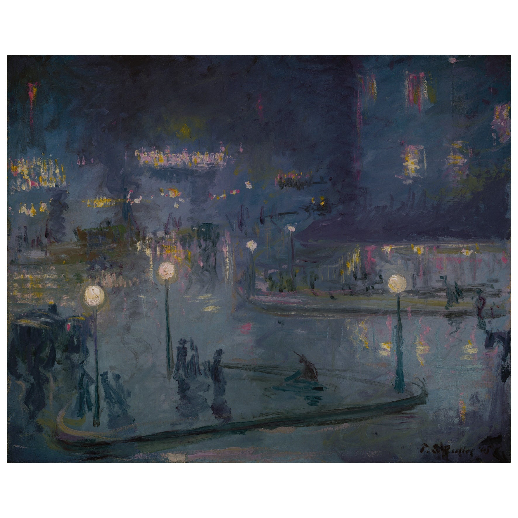 Decorative "Place du Rome at Night" by Theodore Earl Butler Poster | High - Quality Print | Repositionable Adhesive - Pasquín