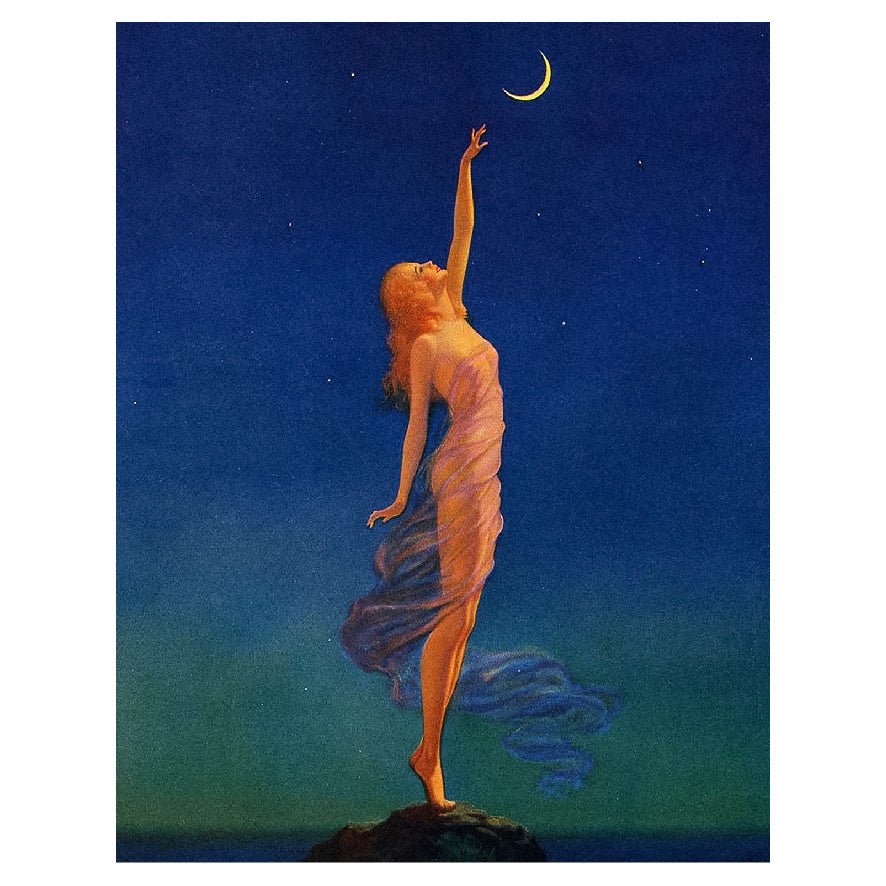 Decorative "Reaching for the Moon" (1933) by Edward Mason Eggleston Poster | High - Quality Print | Repositionable Adhesive - Pasquín