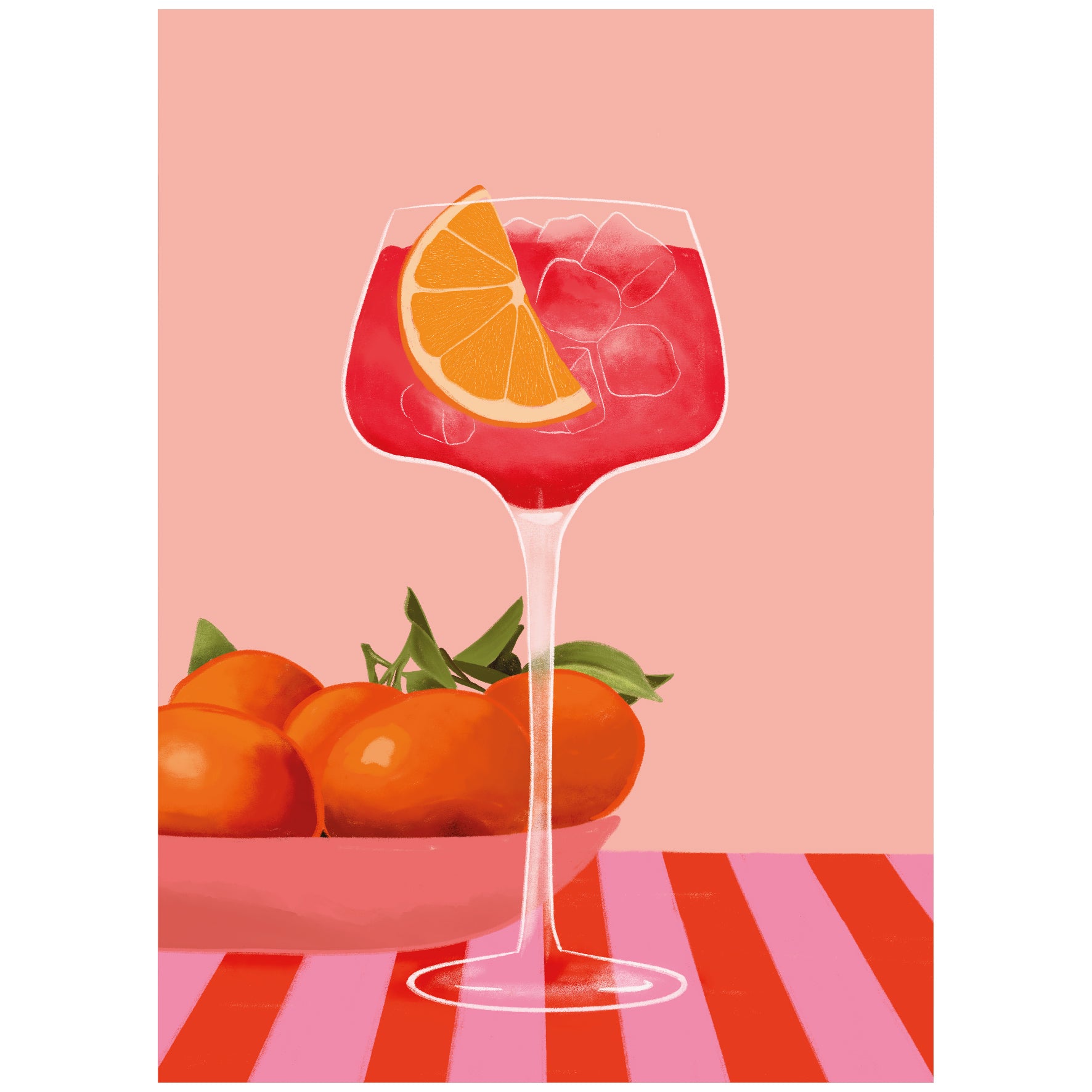 Decorative "Red Cocktail" Poster | High - Quality Print | Repositionable Adhesive - Pasquín