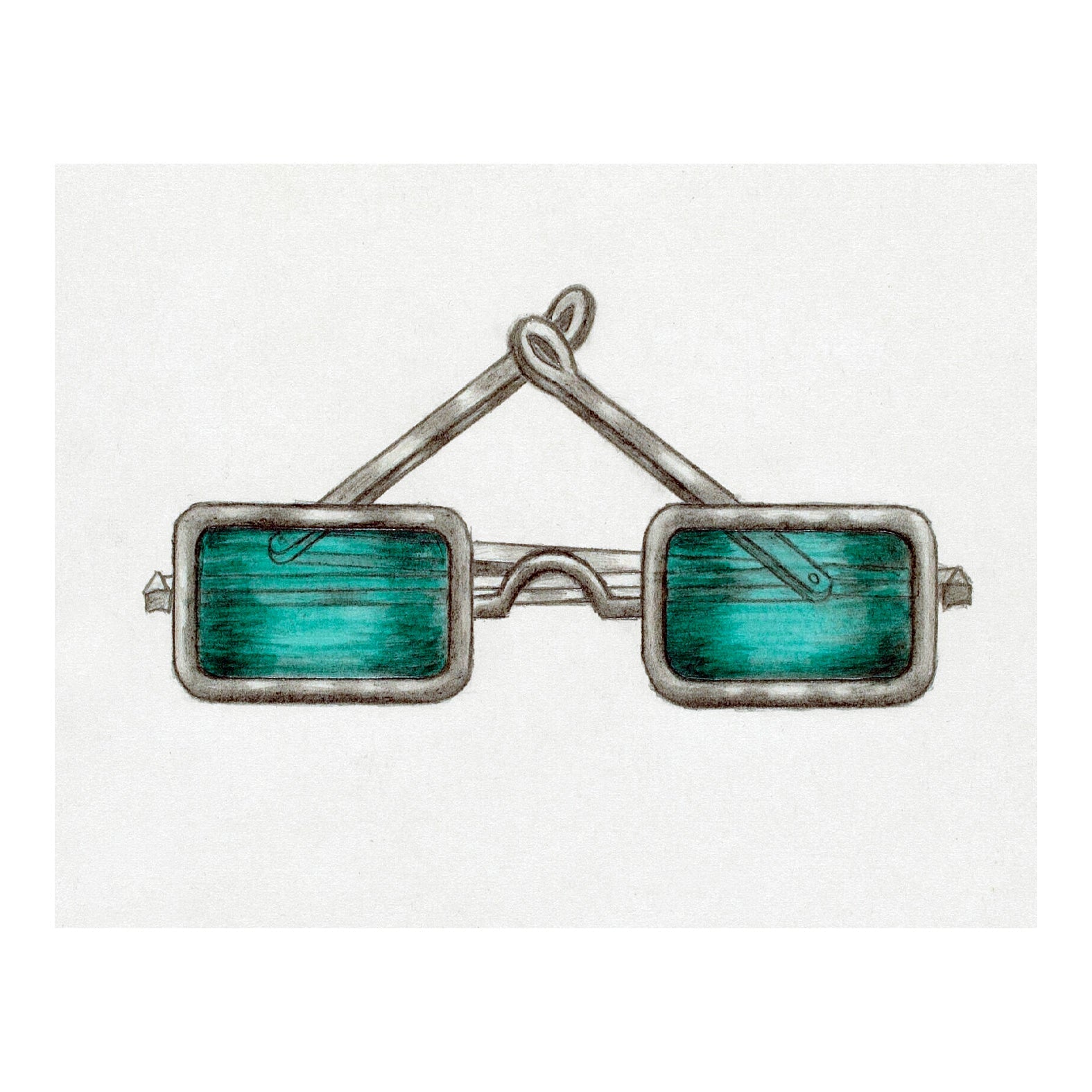 Decorative "Spectacles with Green Lenses (c. 1936)" by Herbert Marsh Poster | High - Quality Print | Repositionable Adhesive - Pasquín