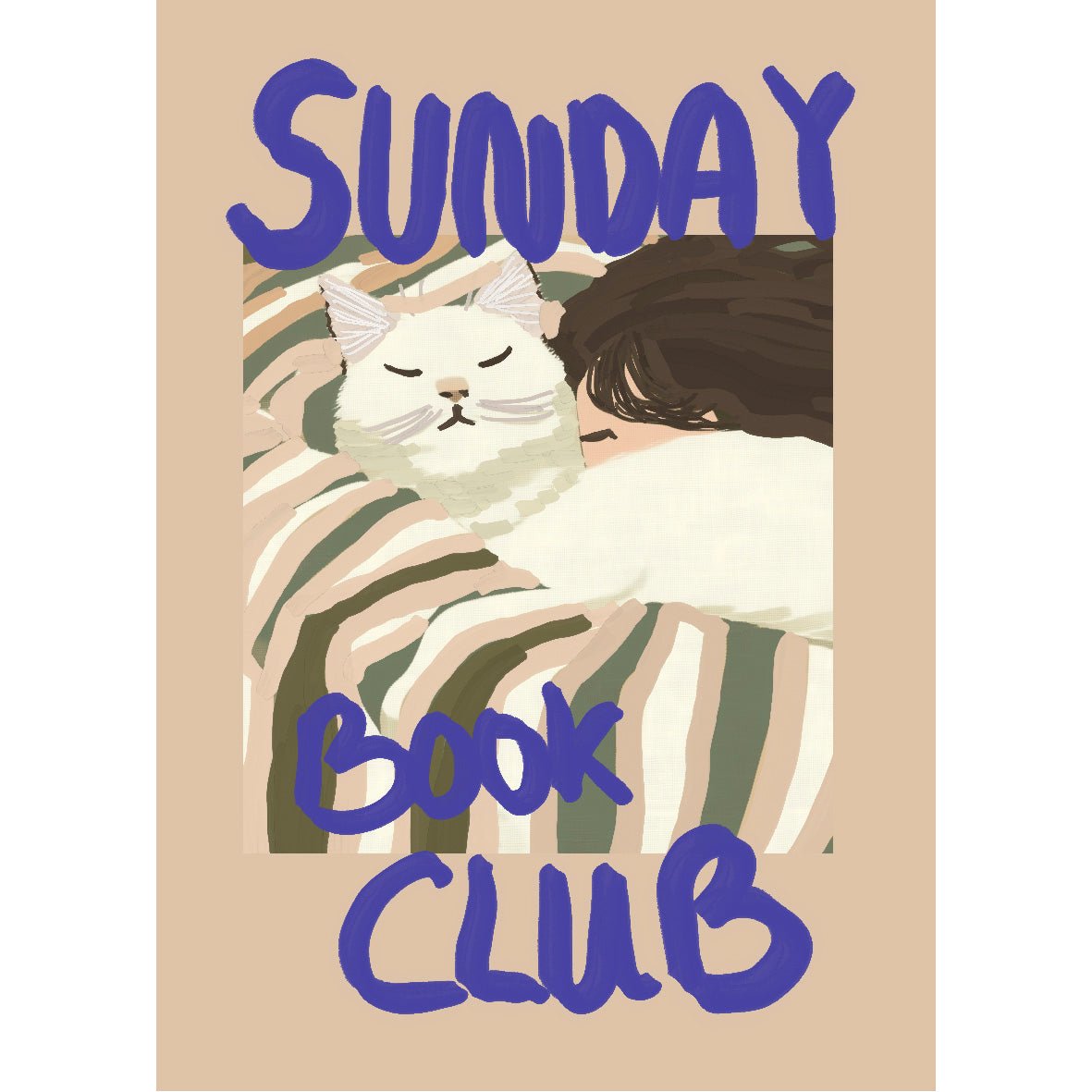 Decorative "Sunday Book Club" Poster | High - Quality Print | Repositionable Adhesive - Pasquín