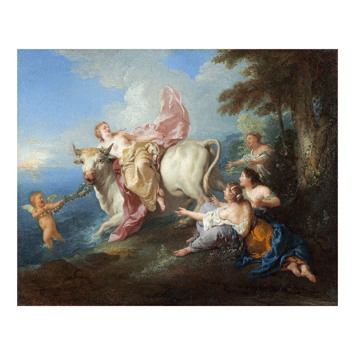 Decorative "The Abduction of Europa (1716)" by Jean - François de Troy Poster | High - Quality Print | Repositionable Adhesive - Pasquín