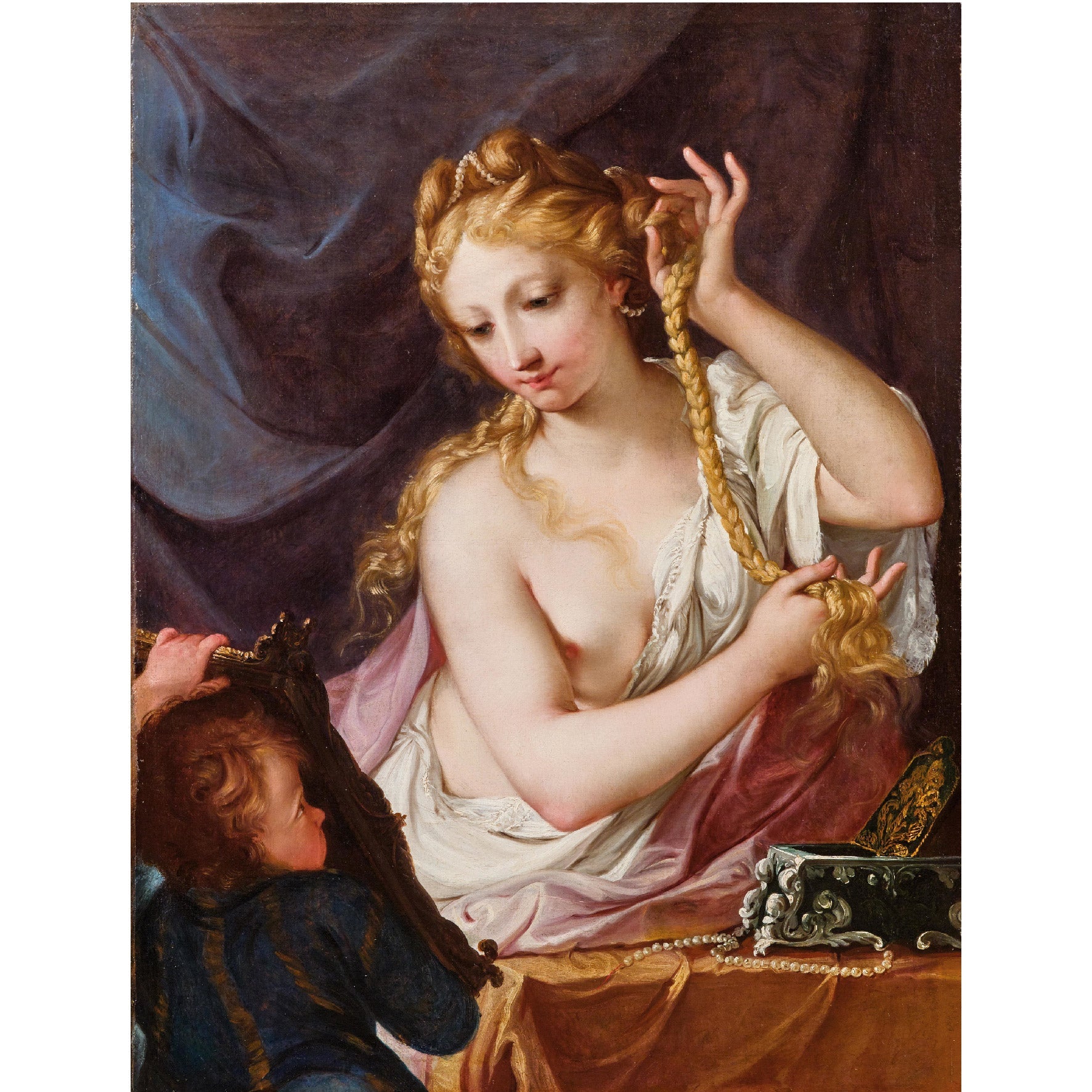 Decorative "Toilette of Belinda" by Antonio Bellucci Poster | High - Quality Print | Repositionable Adhesive - Pasquín