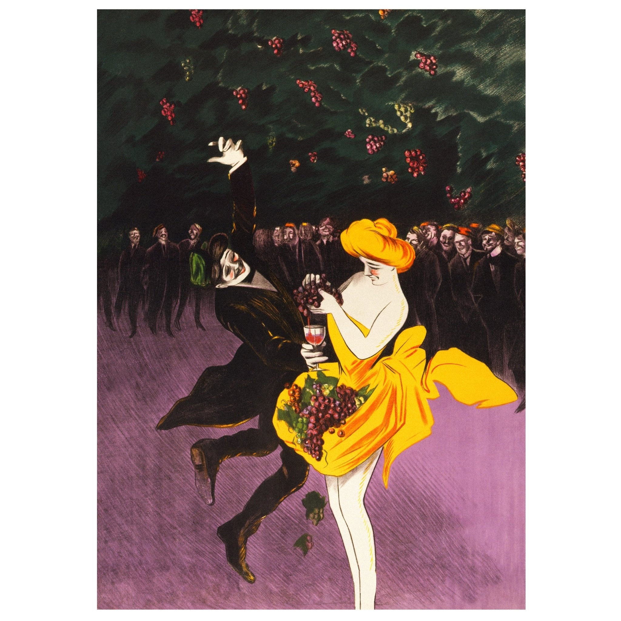 Decorative "Woman Squeezing Grapes into a Wine Glass" by Leonetto Cappiello Poster | High - Quality Print | Repositionable Adhesive - Pasquín