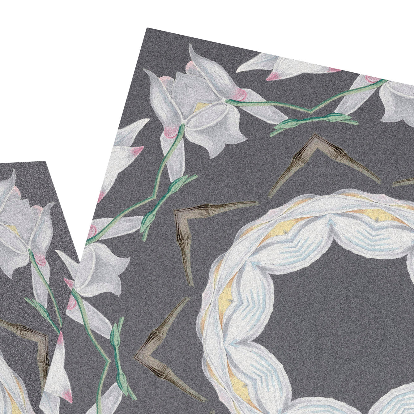 Floral Peel - and - Stick Tiles | Self - Adhesive Vintage Gray Design | Limited Edition - Pasquín Store