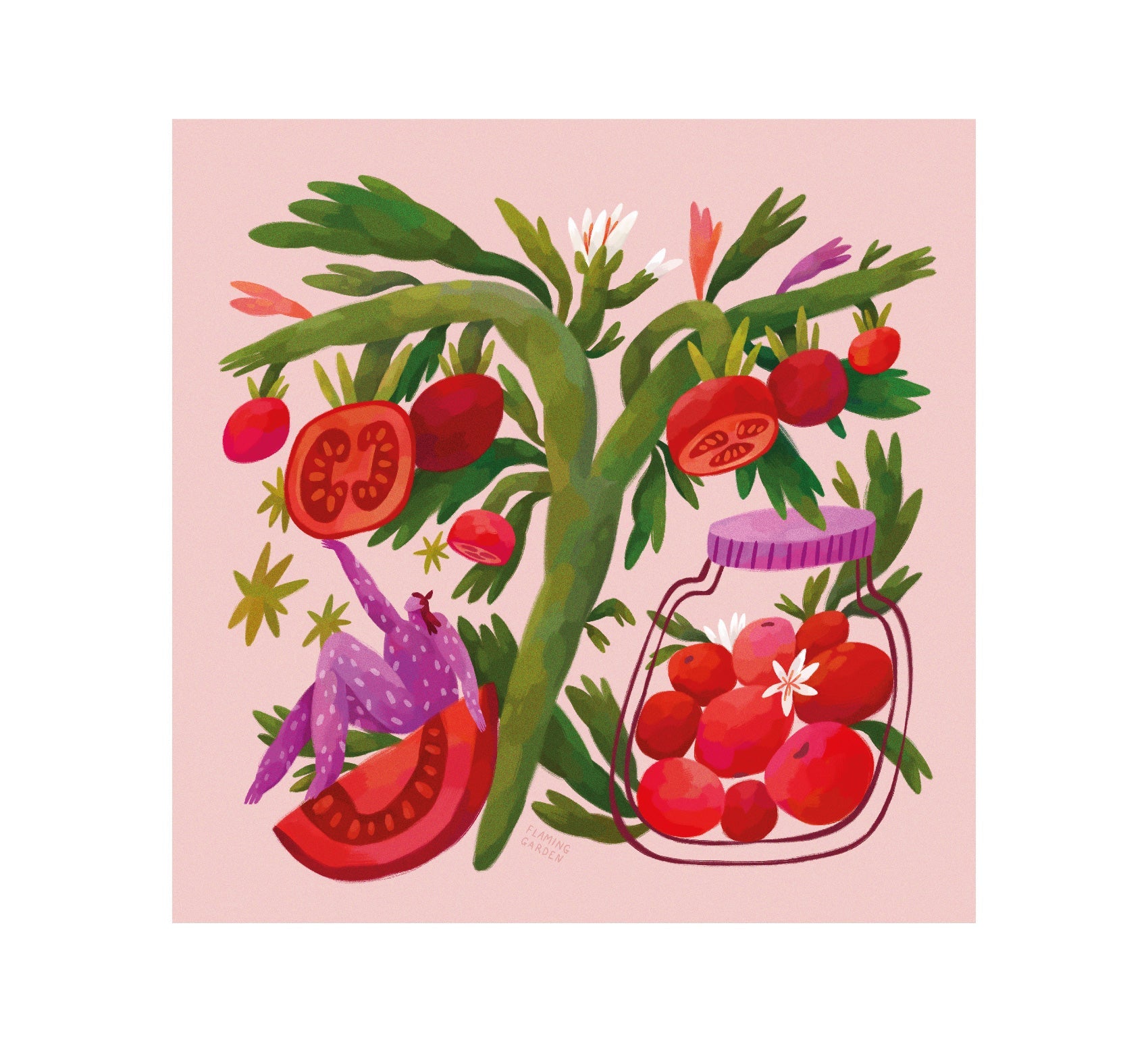 Fruity Love by Olga Lychkova Art Adhesive Poster - Repositionable and Eco - Friendly - Pasquín Store