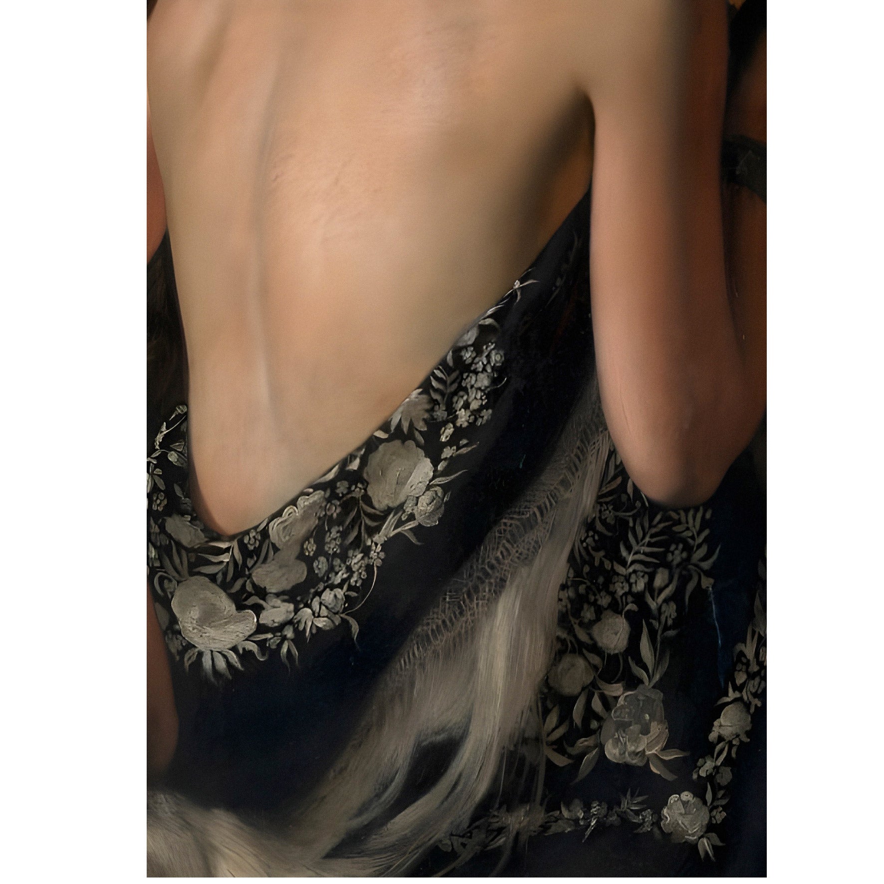 Handmade "Back of a Woman (Detail)" Poster | High - Quality Print | Repositionable Adhesive - Pasquín Store