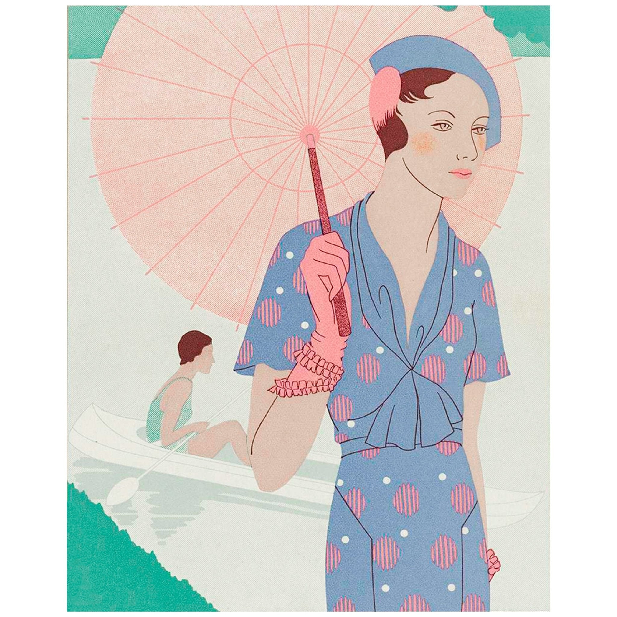 Handmade "Leaves of Feminine Elegance (1932)" by M. Renaud Poster | High - Quality Print | Repositionable Adhesive - Pasquín Store