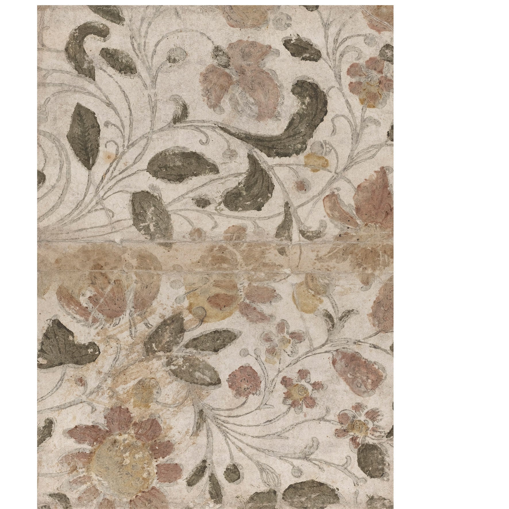 Handmade "Light Brown Floral Pattern Textile" Poster | High - Quality Print | Repositionable Adhesive - Pasquín Store