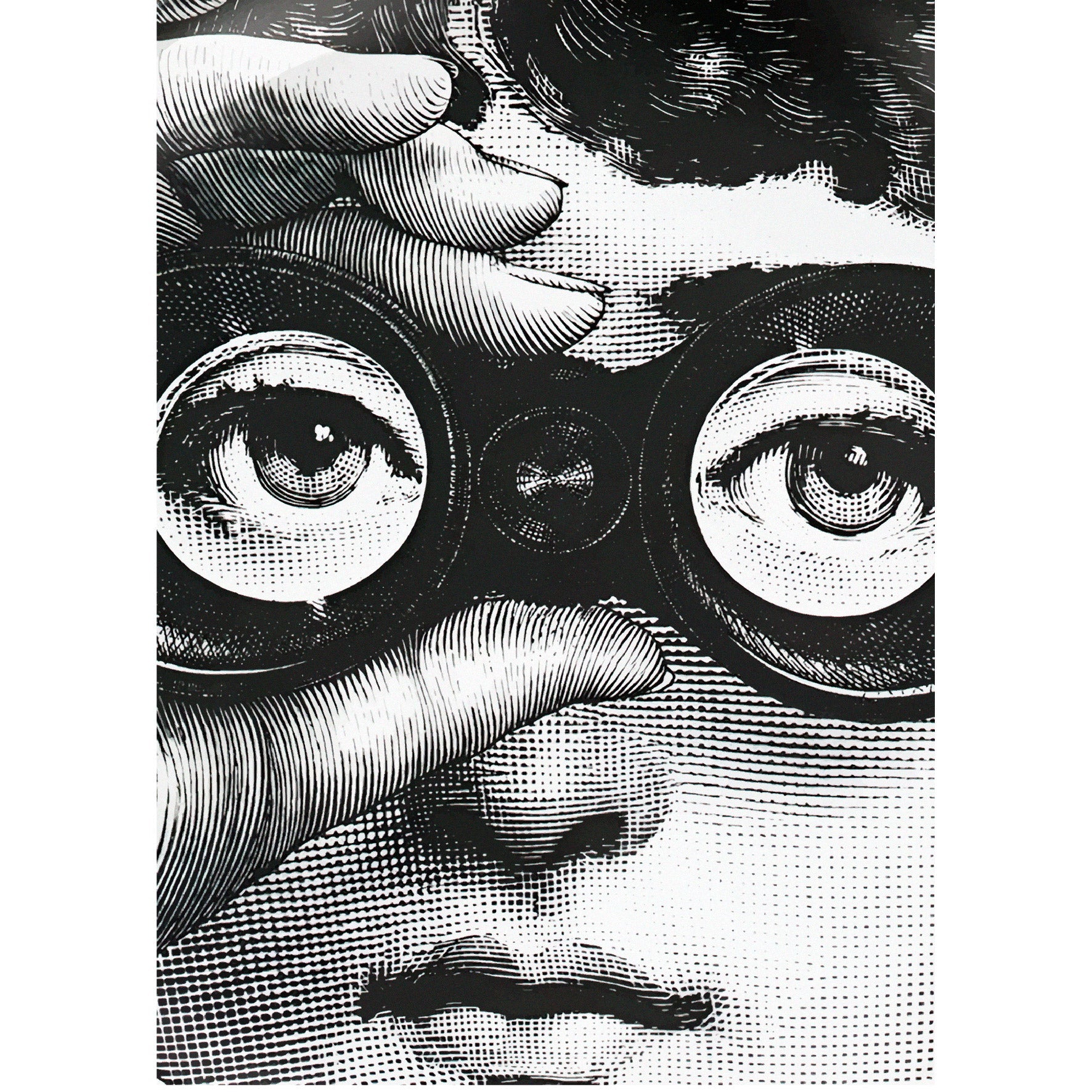 Handmade "Lina's Binoculars" by P. Fornasetti Poster | High - Quality Print | Repositionable Adhesive - Pasquín Store