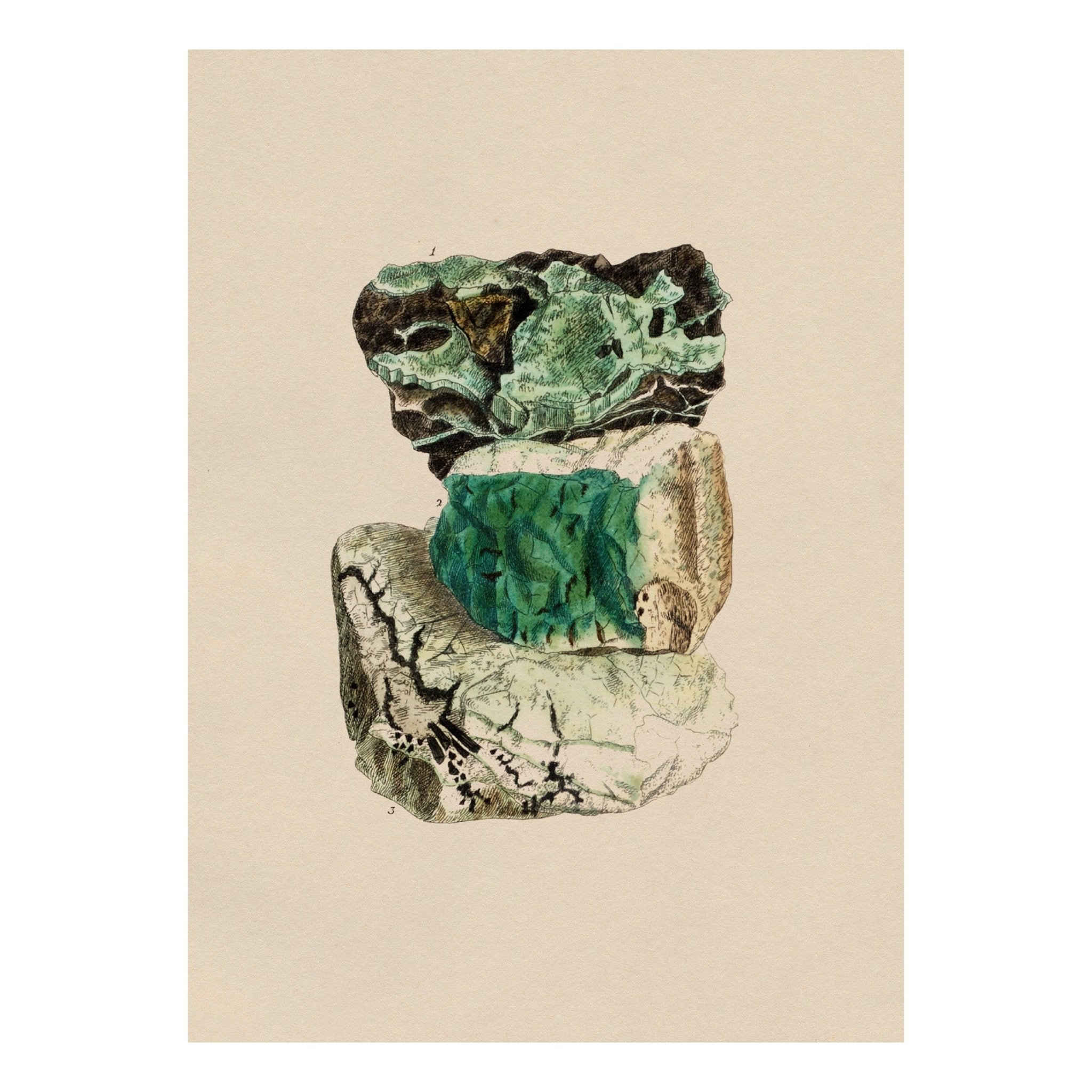 Handmade "Mineral Treasure" Poster | High - Quality Print | Repositionable Adhesive - Pasquín Store