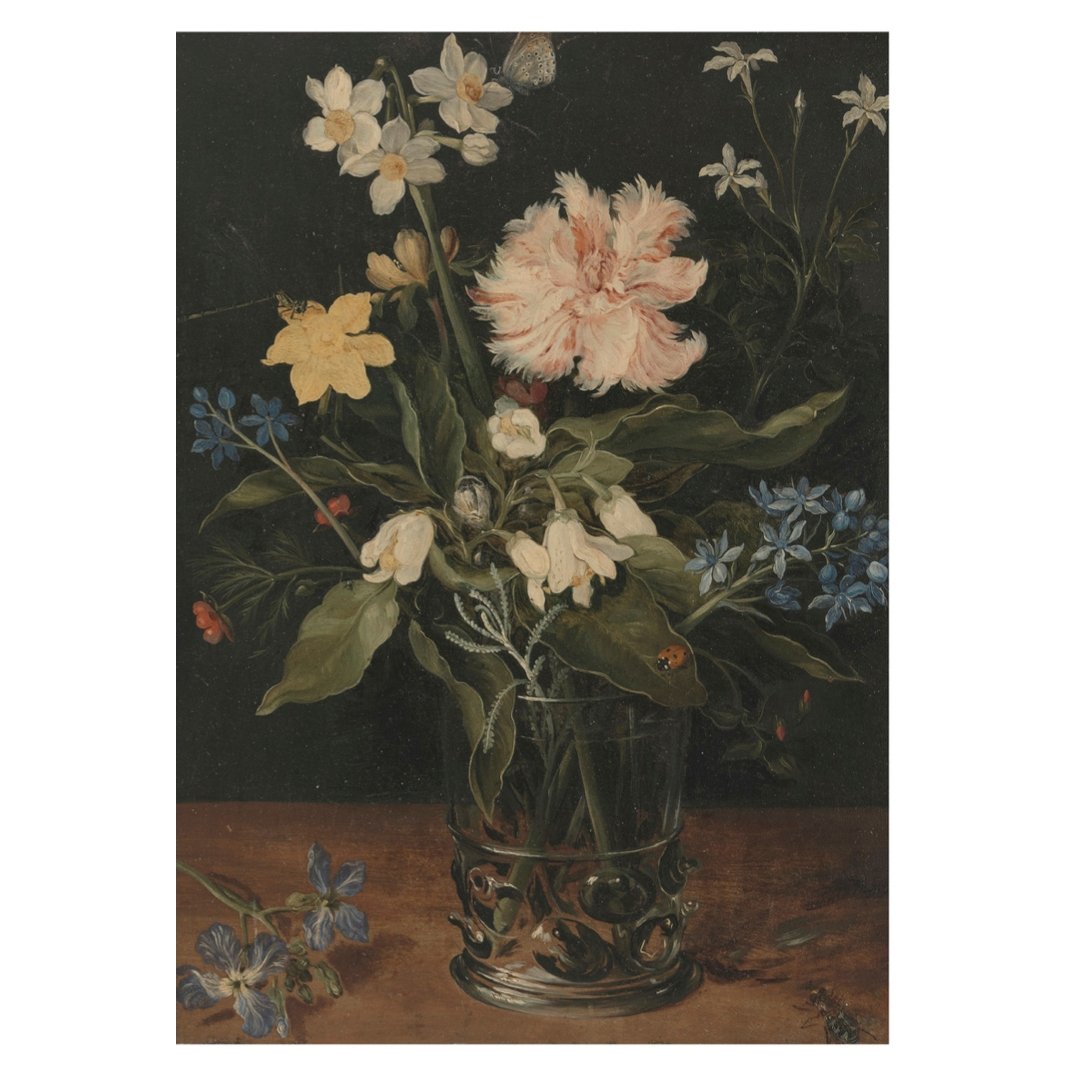 Handmade "Still Life with Flowers in a Glass (1600–1700)" by Jan Brueghel Poster | High - Quality Print | Repositionable Adhesive - Pasquín Store