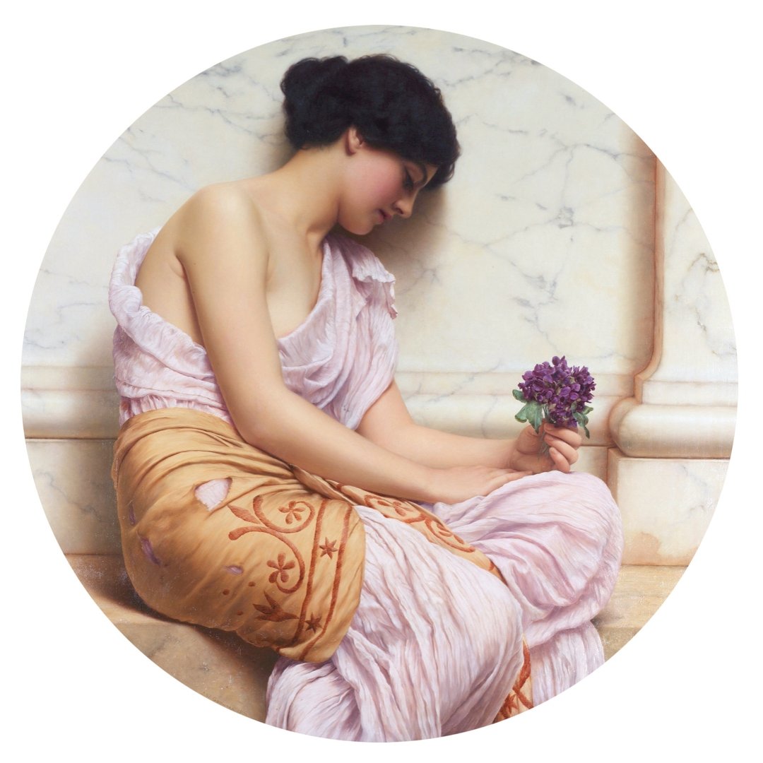 Handmade "Sweet Violets" by John William Godward Poster | High - Quality Print | Repositionable Adhesive (Copy) - Pasquín Store