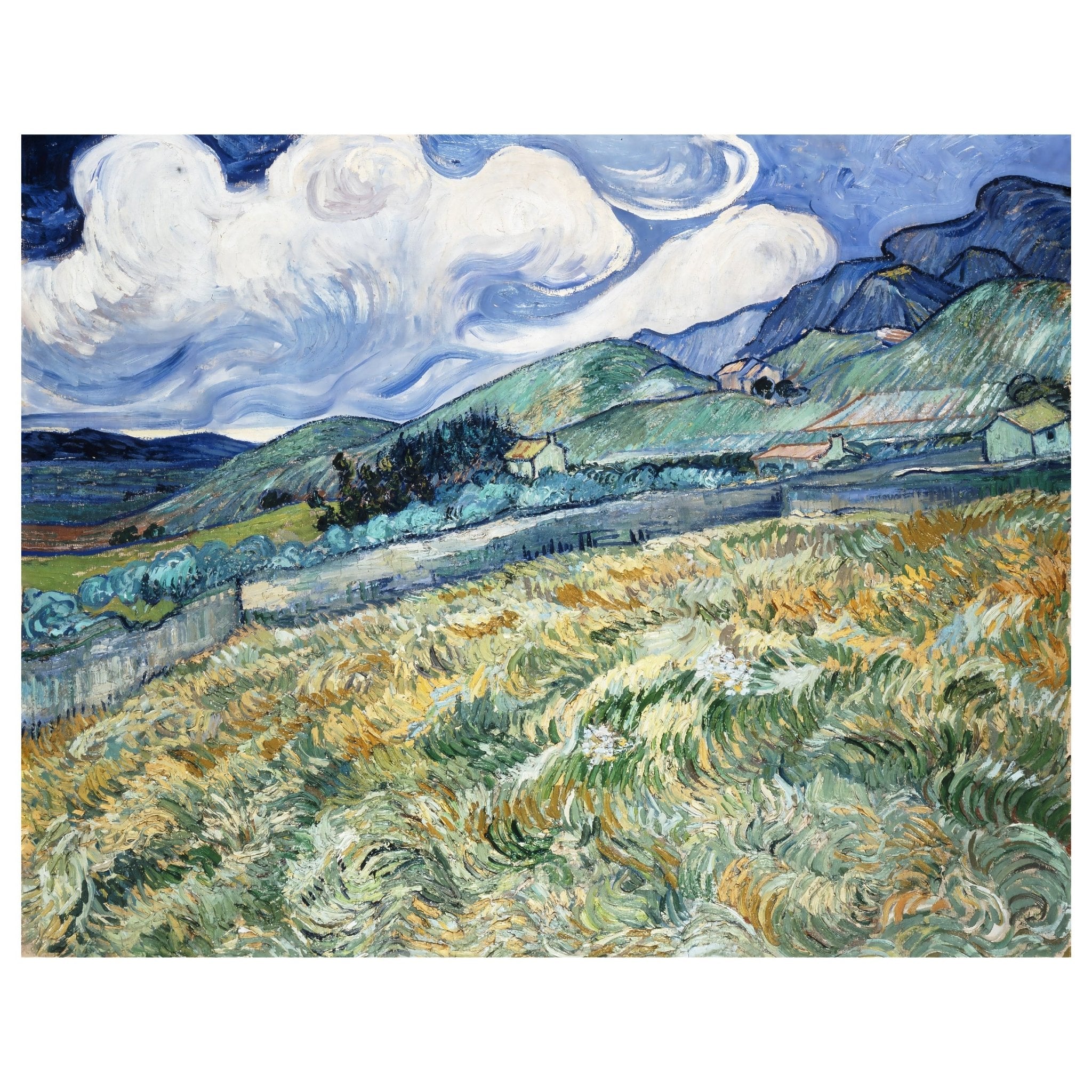 Handmade "Wheat Field with Cypresses" by Vincent Van Gogh Poster | High - Quality Print | Repositionable Adhesive - Pasquín Store