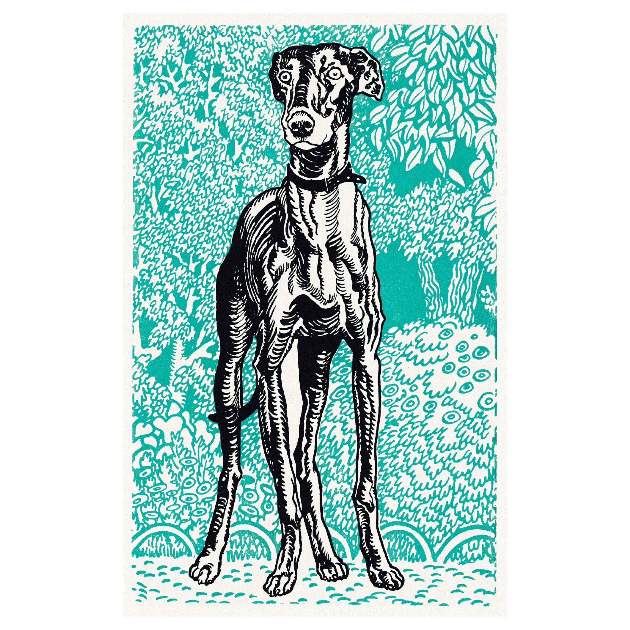 High - Quality Fabric Adhesive Poster - Greyhound by Moriz Jung - Pasquín Store