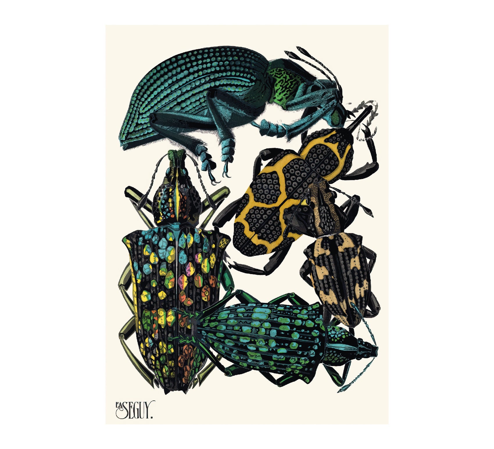 Insects by Emile - Allain Séguy - Repositionable Adhesive Poster - Pasquín Store