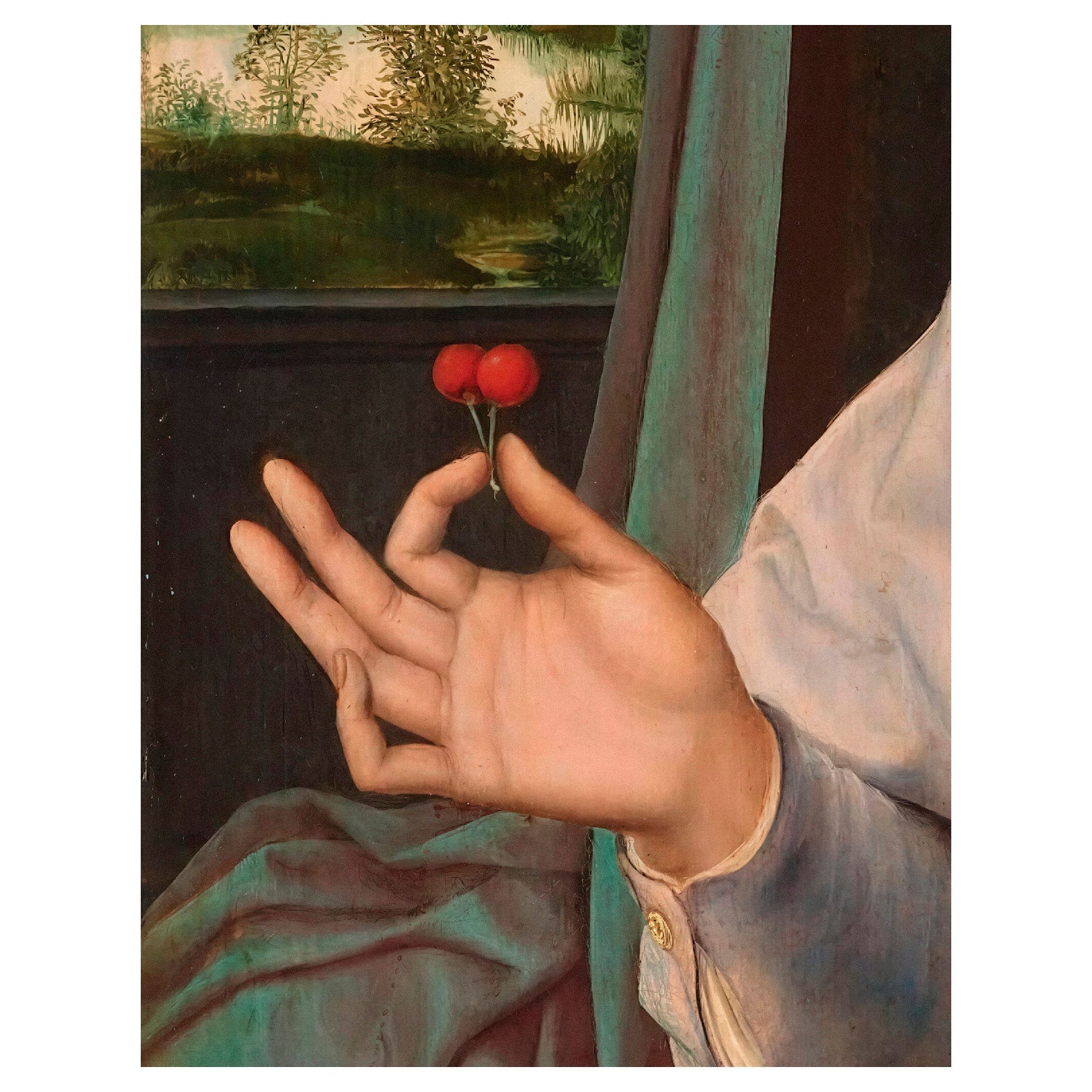 “Madonna of the Cherries” (Detail) (1529) Reusable Peel - and - Stick Poster by Quentin Metsys - Pasquín