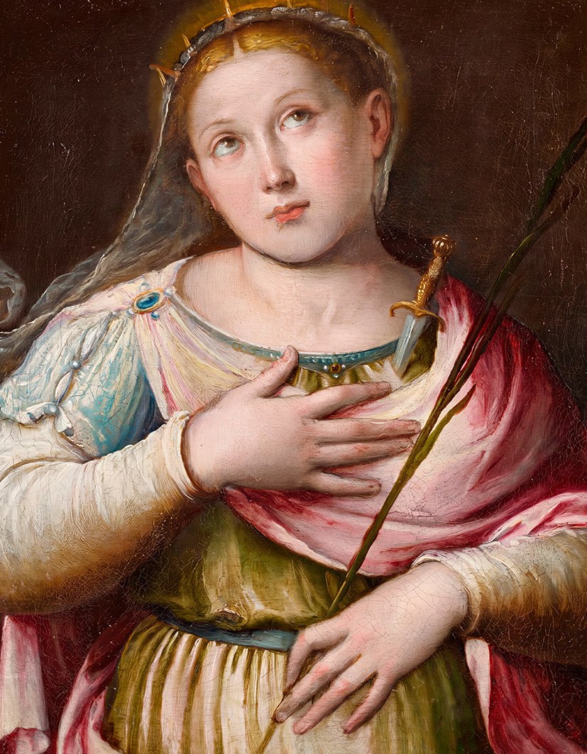 "Mártir Santa Justina de Padua" by Bárbara Longhi - Reusable Peel-and-Stick Poster - Pasquín
