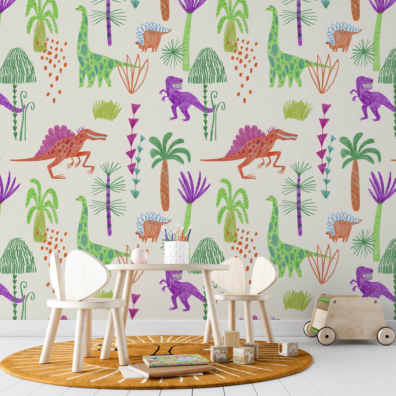 Peel - and - Stick Colorful Dinosaurs Wall Decor - Eco - Friendly, Easy Install, Limited Edition - Pasquín Store