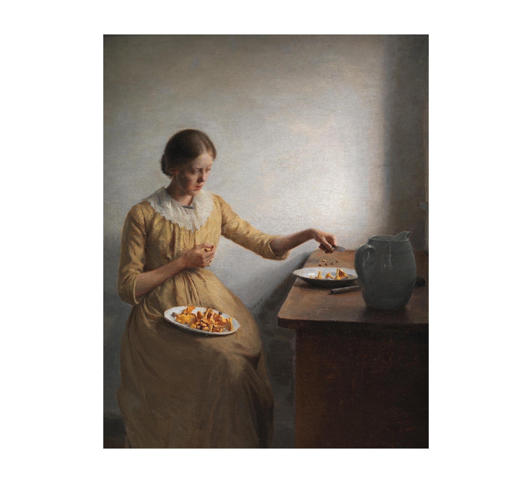 Peter Listed’s Young Girl Cooking Chanterelles - Repositionable Adhesive Poster - Pasquín Store