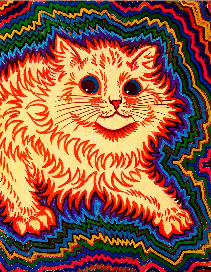 "Psychedelic Cat" by Louis Wain - Reusable Peel-and-Stick Poster - Pasquín