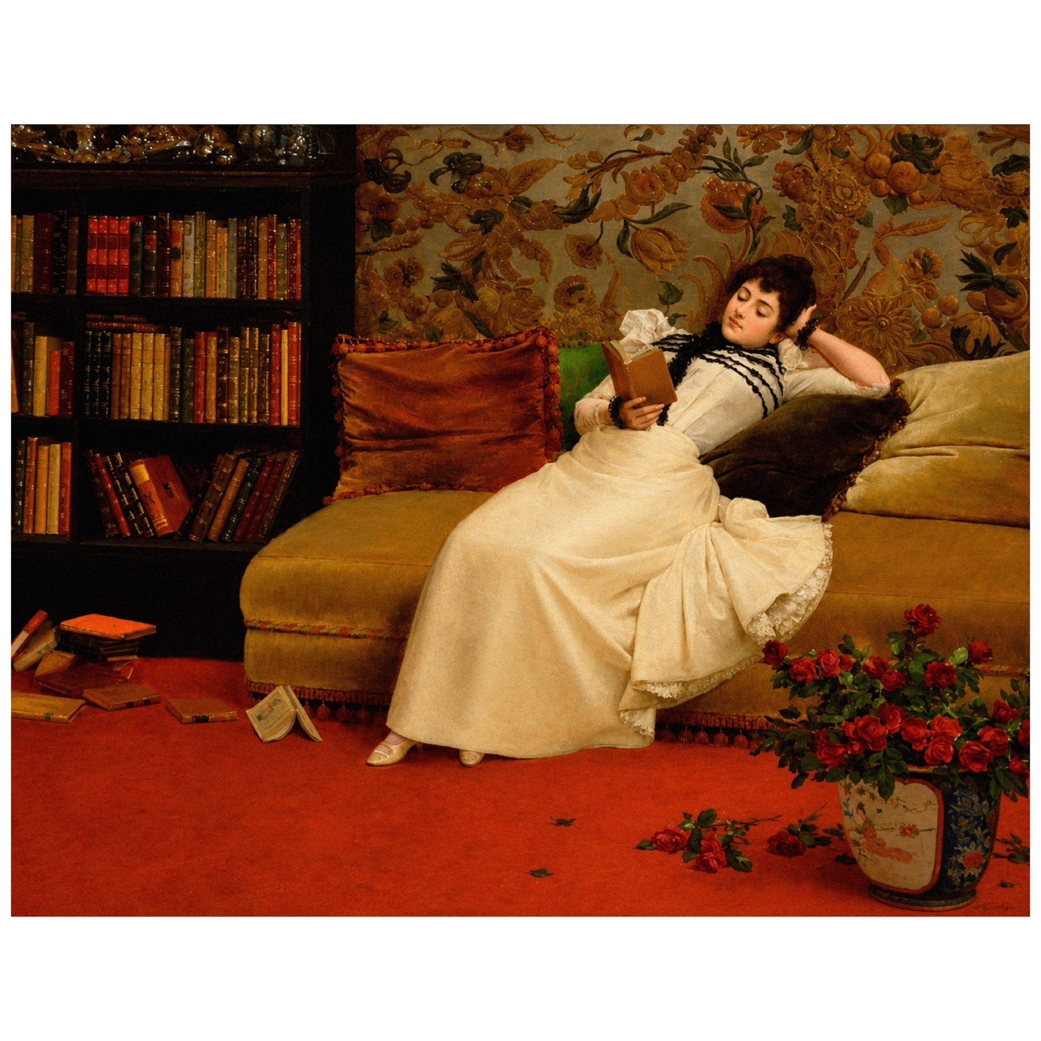 "Reading" by Georges Croegaert - Reusable Peel-and-Stick Poster - Pasquín