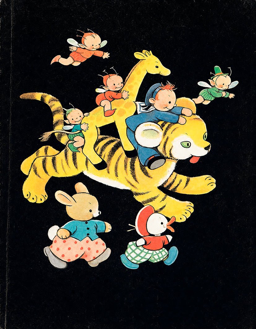 "Savage Adventure" by Mabel Lucie Attwell | Vintage Kawaii - Reusable Peel-and-Stick Poster - Pasquín