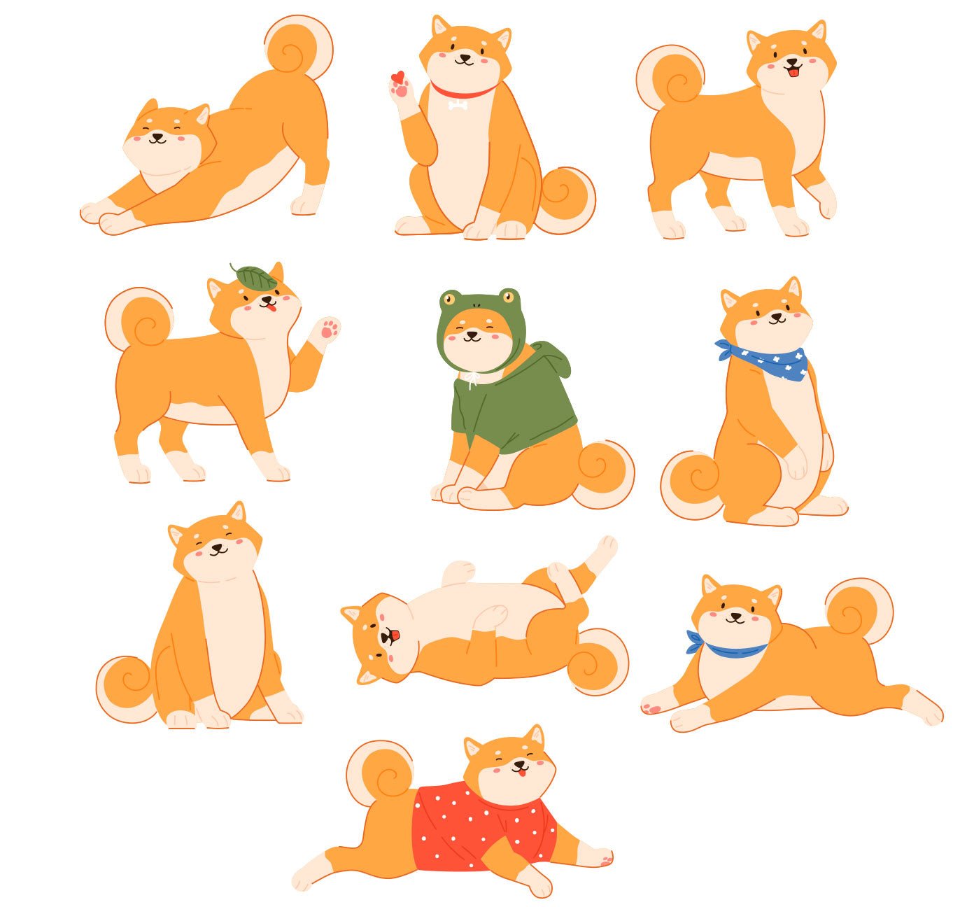 Set of 10 Reusable Stickers: Adorable Dogs | High - Quality Print | Water - Resistant - Pasquín Store