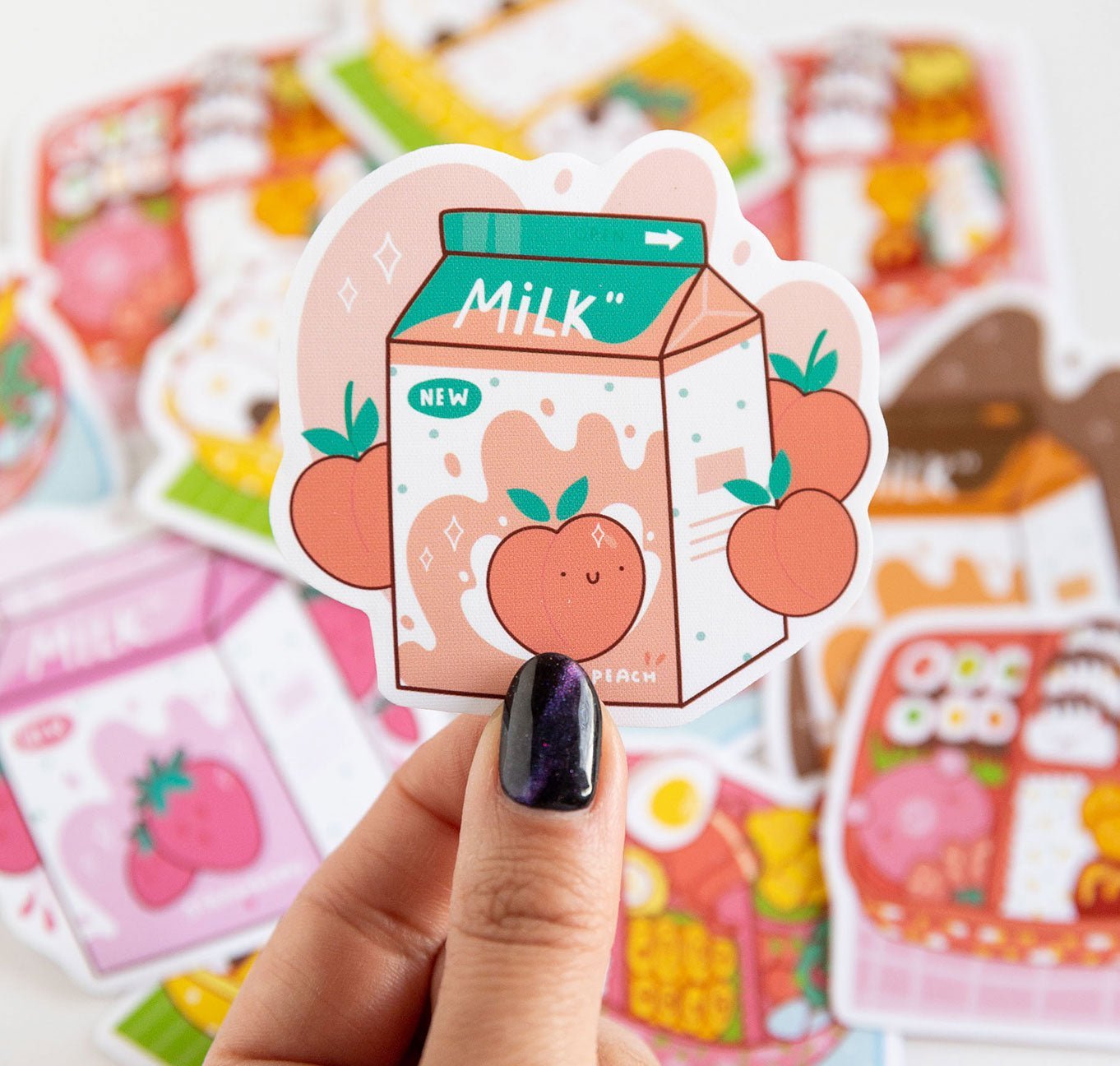 Set of 6 Reusable Stickers: Kawaii Dinner | High - Quality Print | Water - Resistant - Pasquín Store