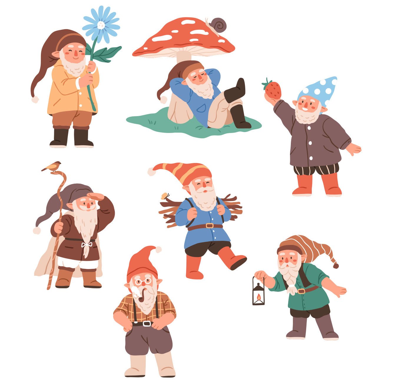 Set of 7 Reusable Stickers: Magic Elfs | High - Quality Print | Water - Resistant - Pasquín Store