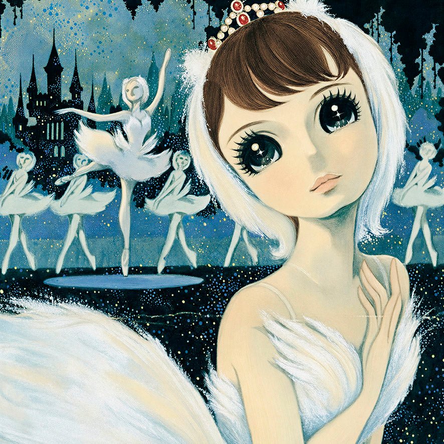 "Swan Lake" by Makoto Takahashi - Reusable Peel-and-Stick Poster - Pasquín
