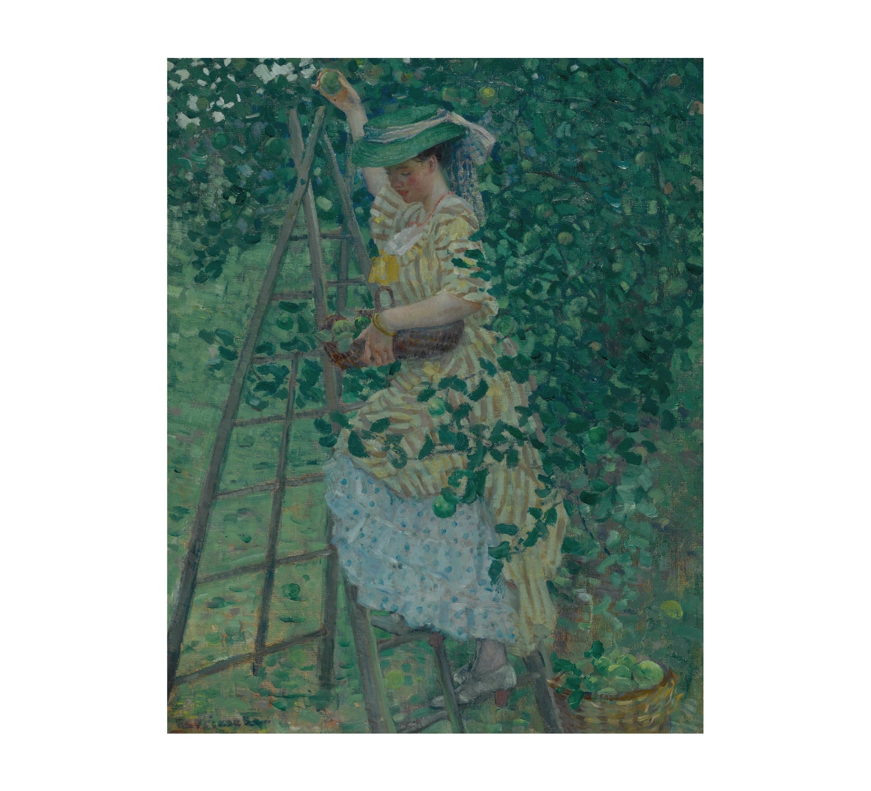 The Apple Tree by Frederick Carl Frieseke - Eco - Friendly Adhesive Poster - Pasquín Store