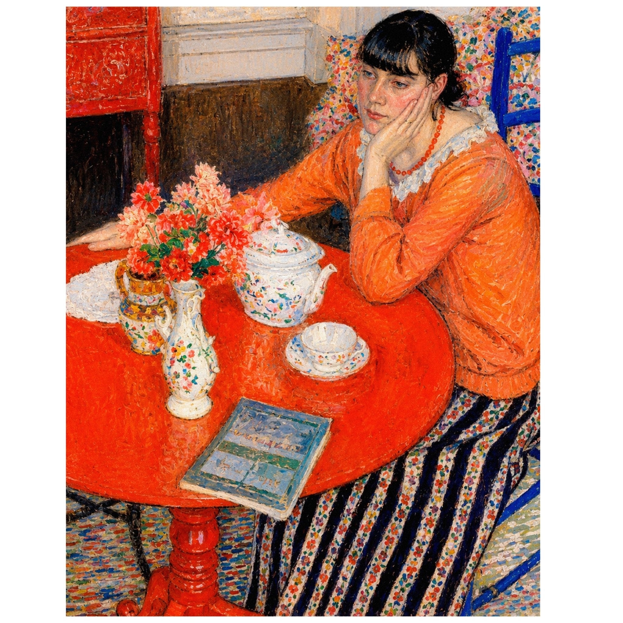 "The red Table" by León de Smet - Reusable Peel-and-Stick Poster - Pasquín