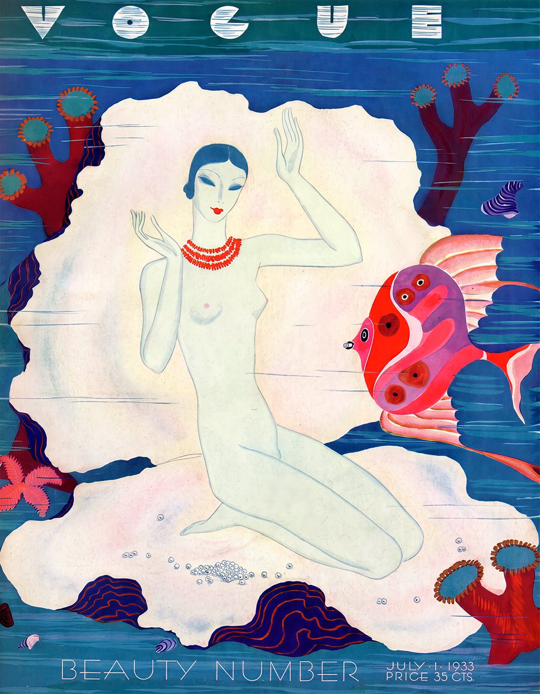 "Vogue (1933)" by Eduardo García Benito - Reusable Peel-and-Stick Poster - Pasquín
